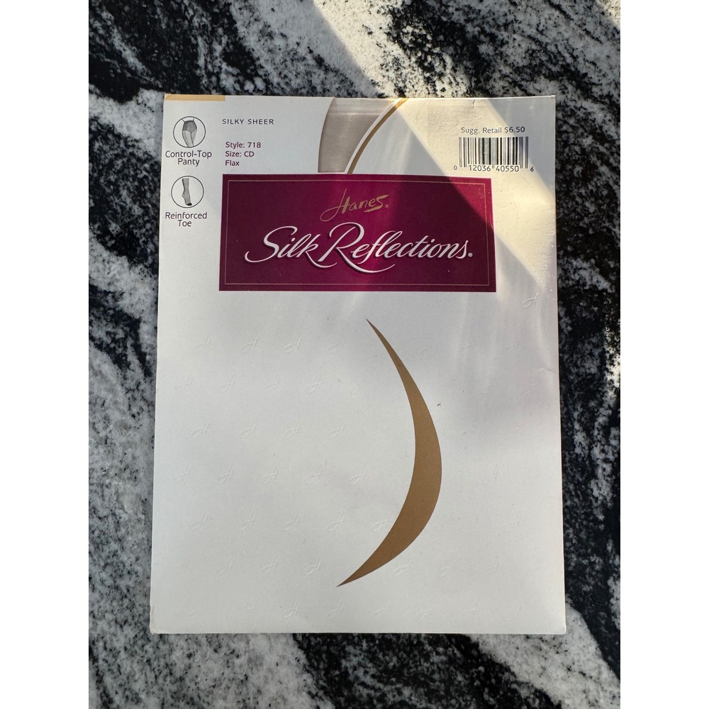 Hanes Silk Reflections 718 Control Top Panty Tights Style CD Flax‎